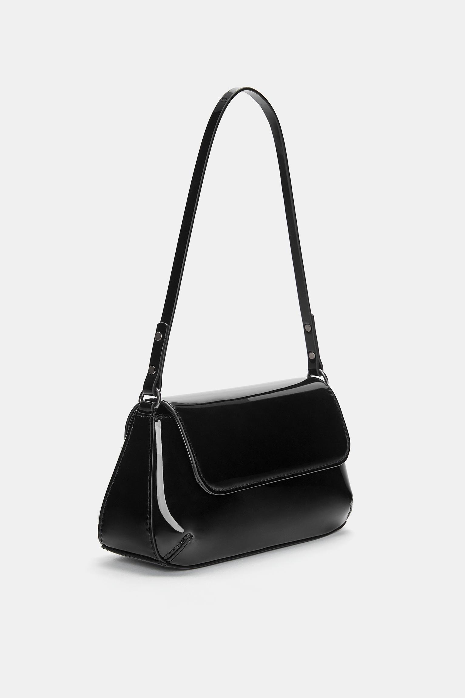 Faux patent finish shoulder bag Product Image