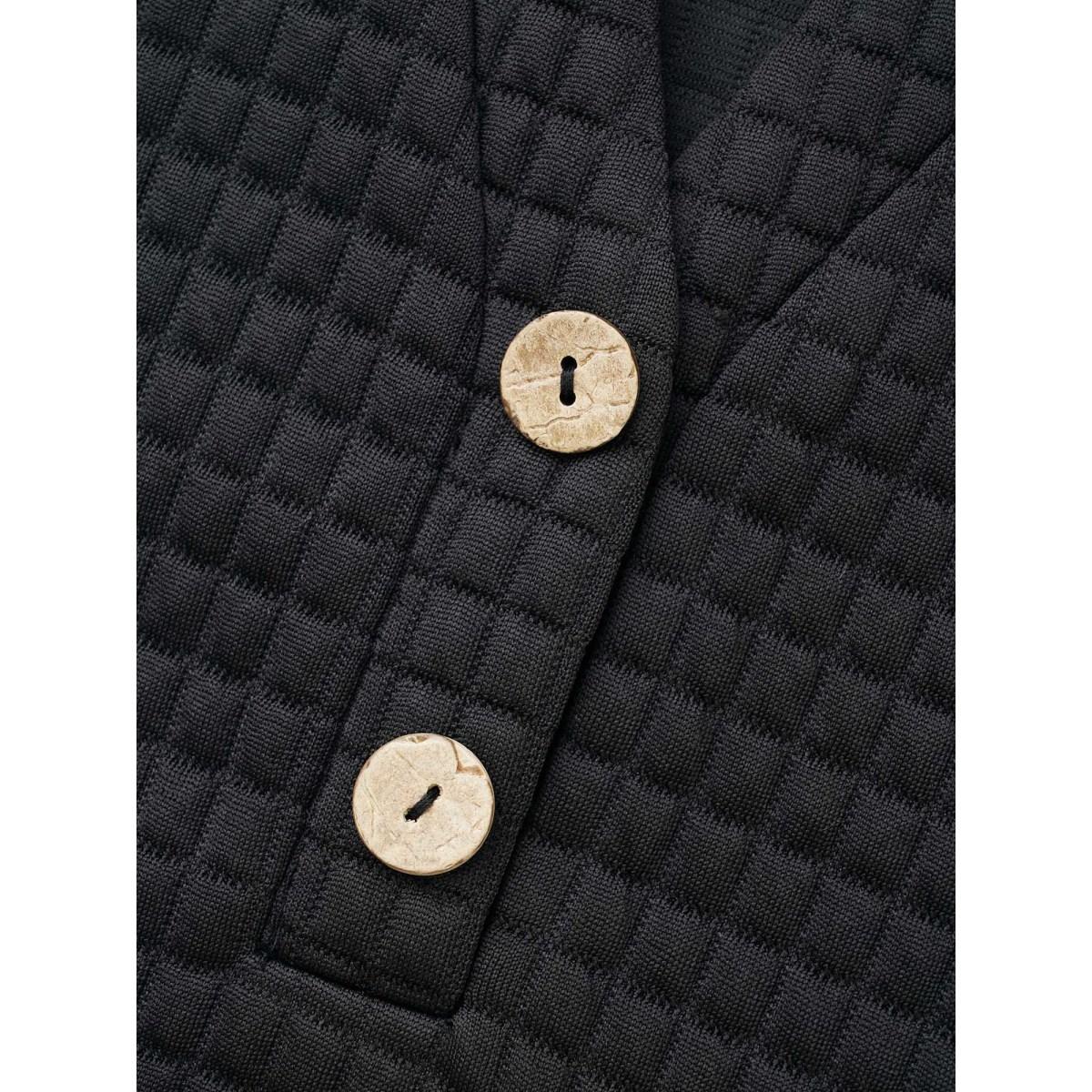 Plus Size Plaid Patchwork Hooded Raglan Sleeve Sweatshirt Women Black Casual Texture Hooded Everyday Sweatshirts BloomChic 18-20/2X Product Image