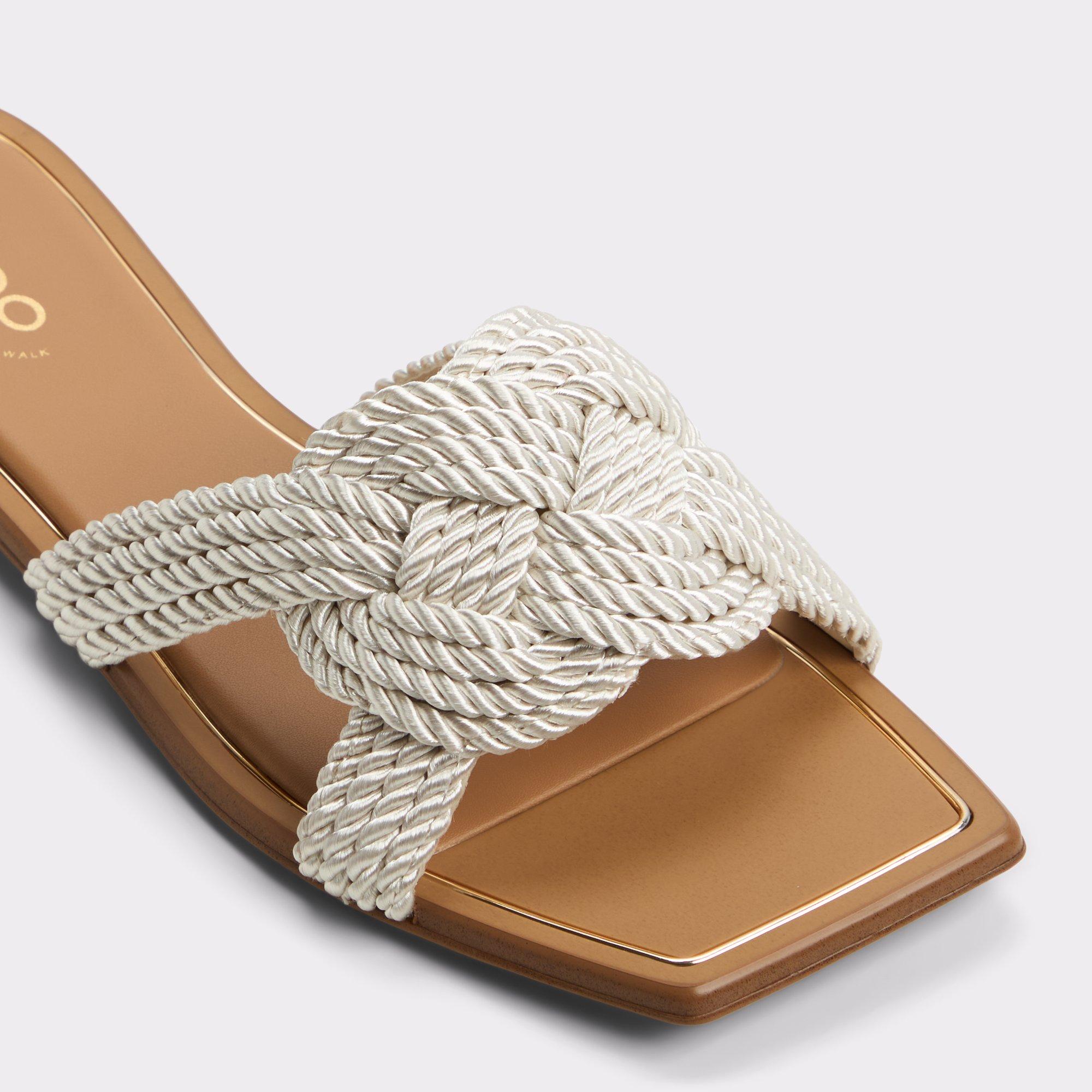 ALDO Karlie - Women's Flat Sandals - White, Size 6 Product Image