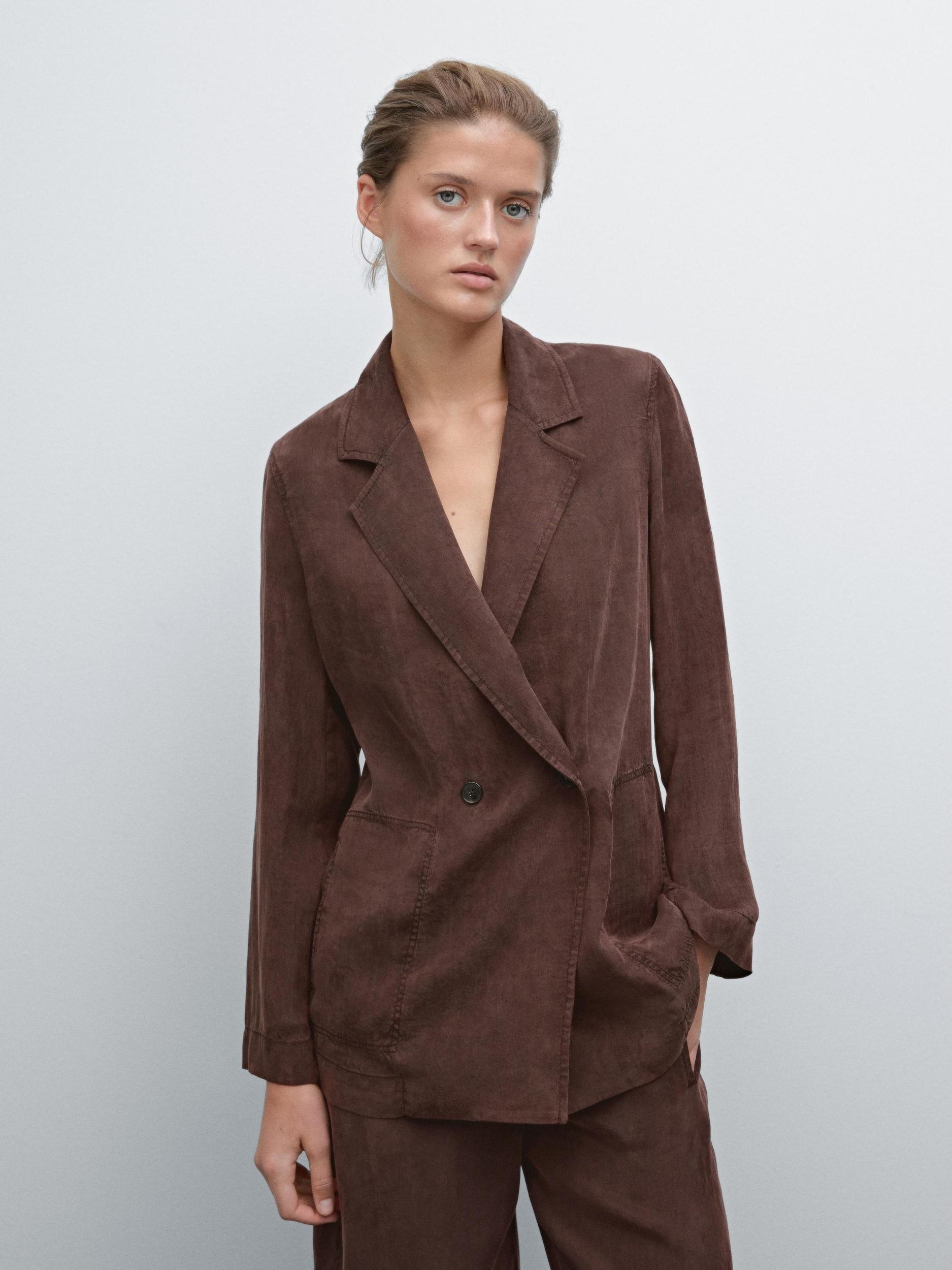 Faded double-breasted blazer Product Image