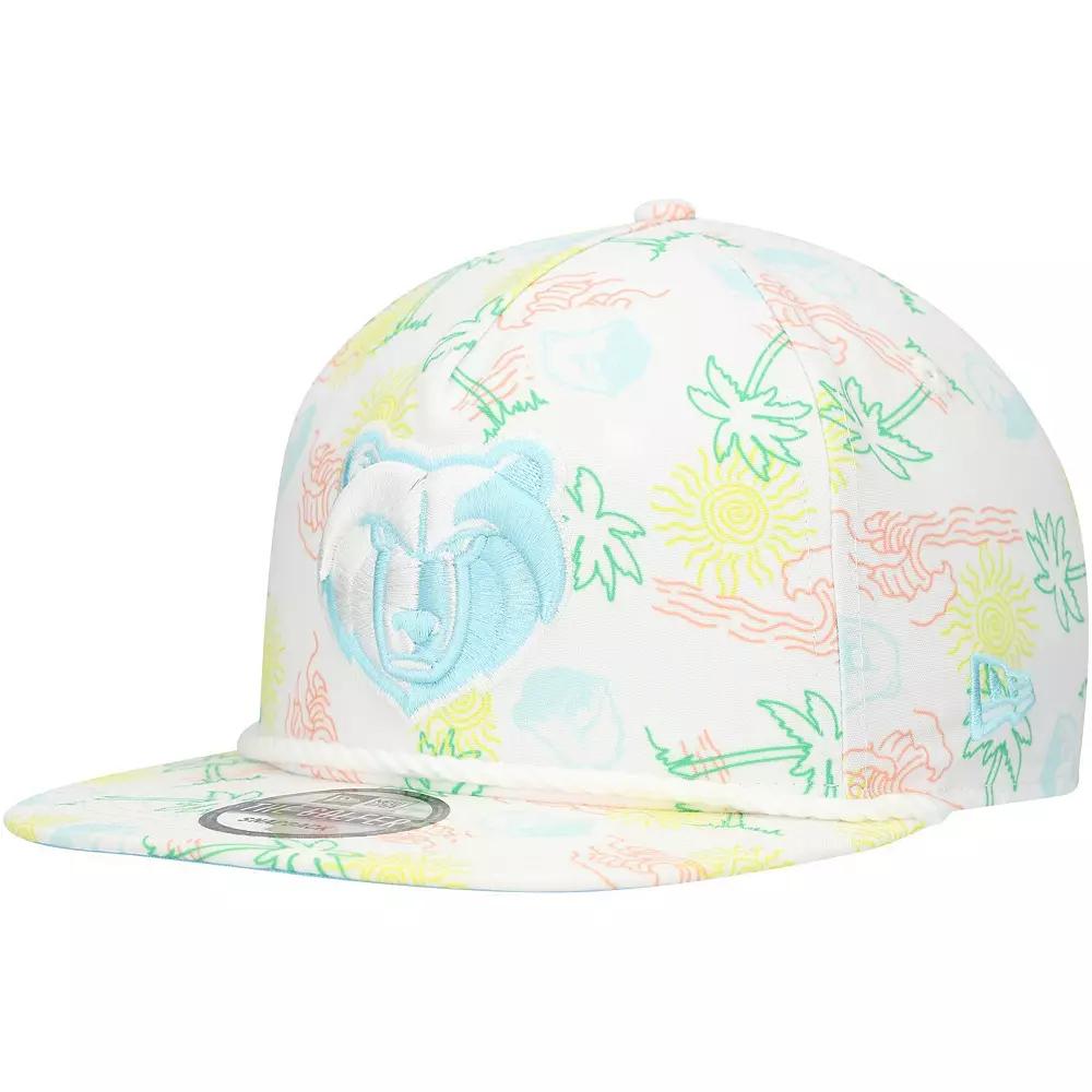 Men's New Era White Memphis Grizzlies Palm Trees and Waves Golfer Adjustable Hat, Grz White Product Image