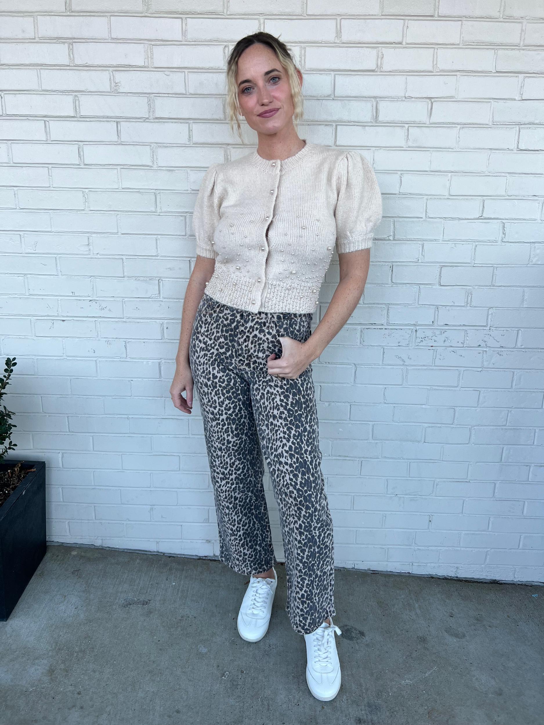 Stay Wild Leopard Jeans Product Image