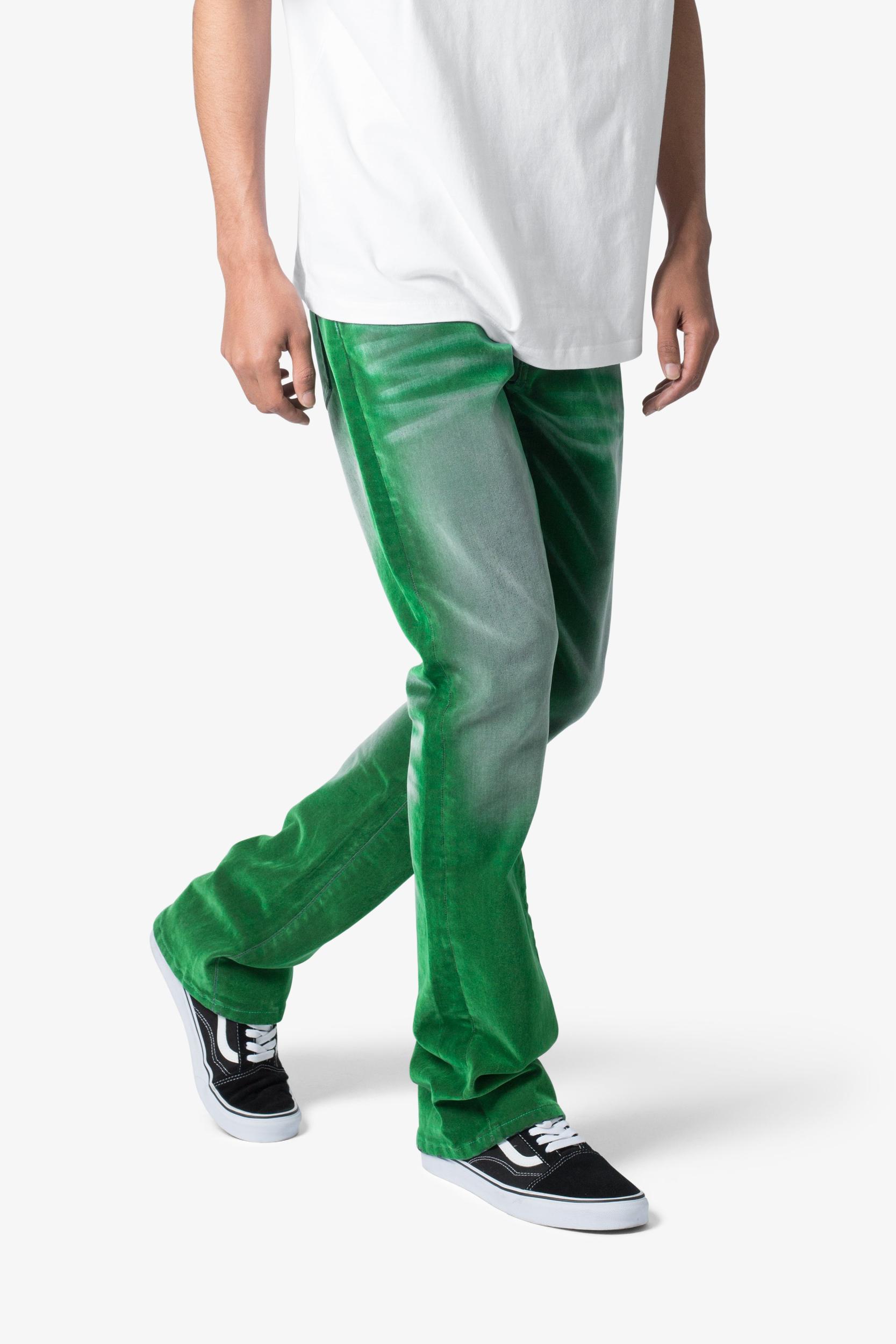 B658 Gecko Suede Flare Denim - Green Product Image