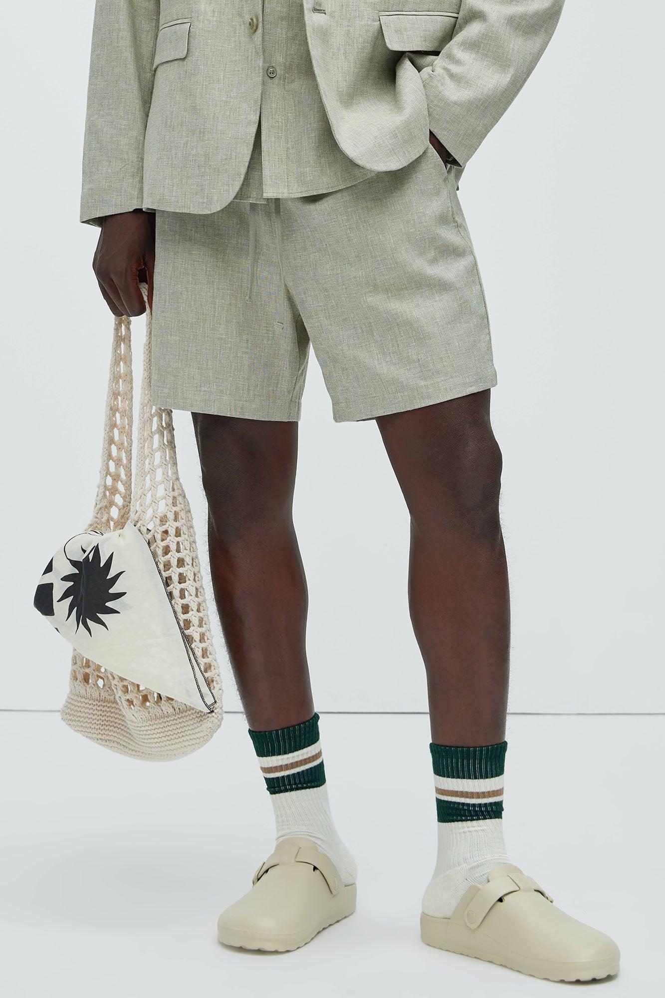 Bahamas Linen Shorts - Green Product Image