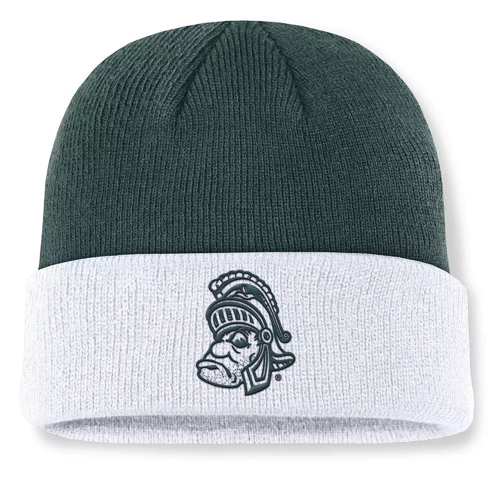 Men's Nike Green/White Michigan State Spartans Legacy Terra Cuffed Knit Hat Product Image