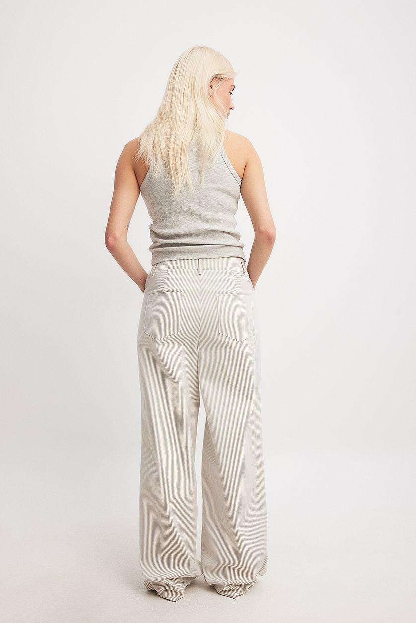Heavy Mid Waist Stirped Pants Product Image