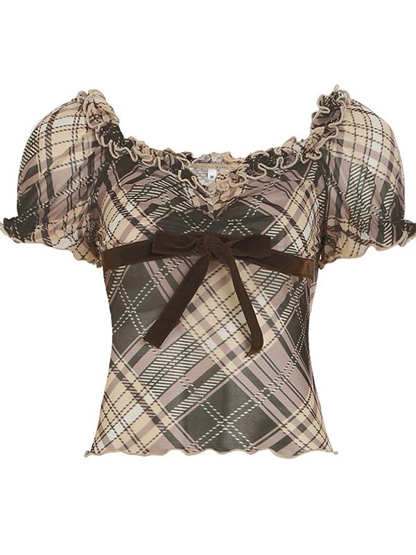 Gingham Short Sleeve Tee Product Image