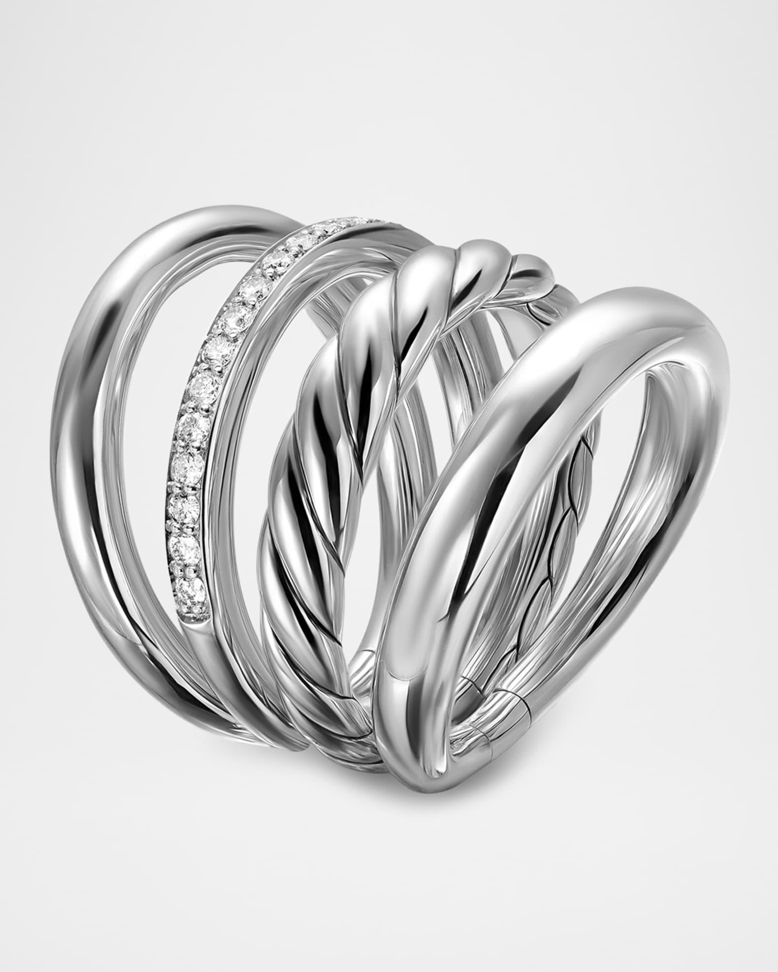 6mm X Crossover Ring in Silver with 18K Gold Product Image