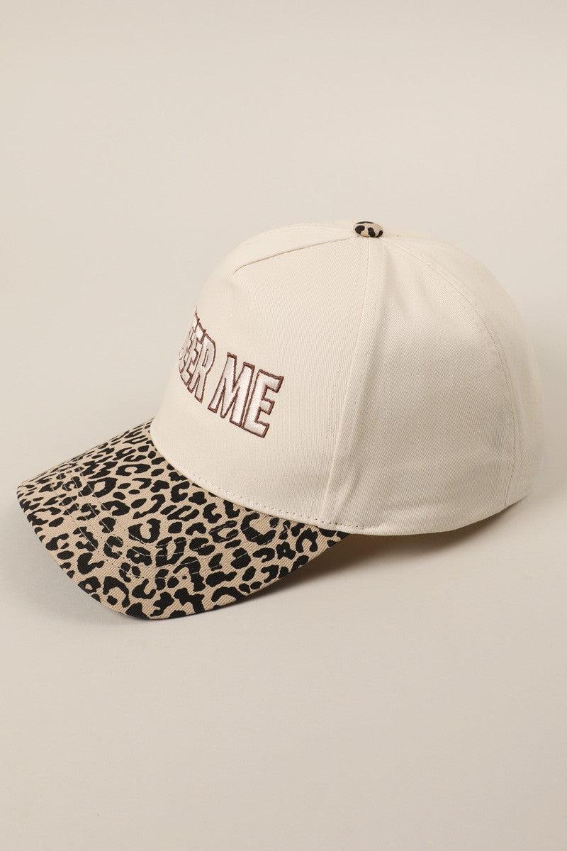Beer Me Embroidery Leopard Trucker Hat Product Image
