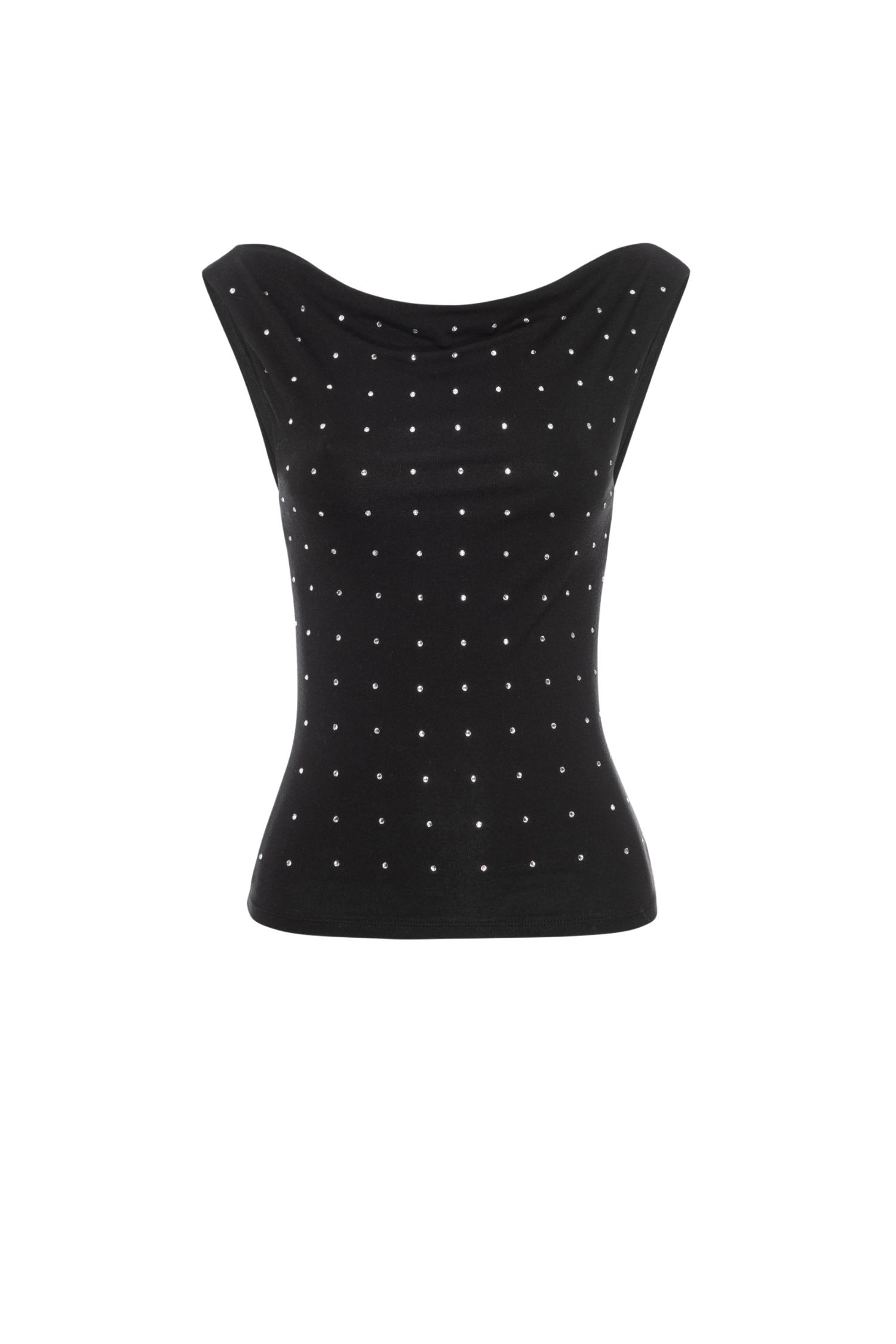 LANI TOP - BLACK RHINESTONE Product Image