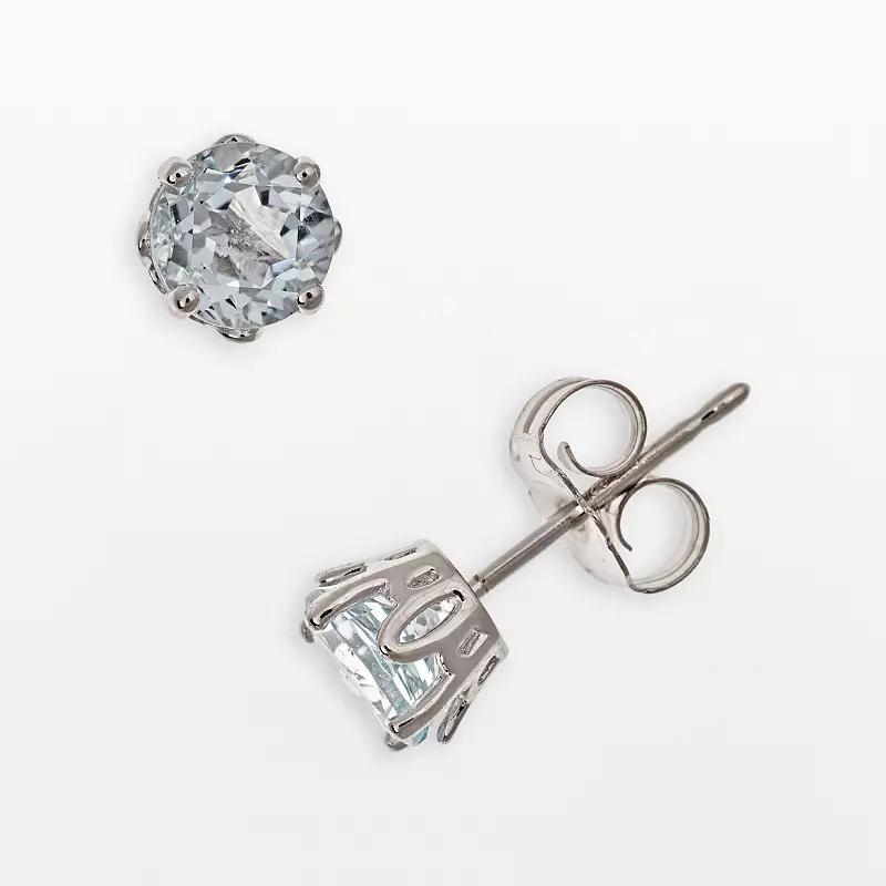 Celebration Gems Sterling Silver Swiss Blue Topaz Stud Earrings, Women's Product Image