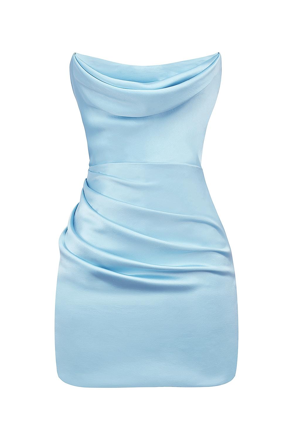 Odelle  ocean blue strapless mini dress Product Image