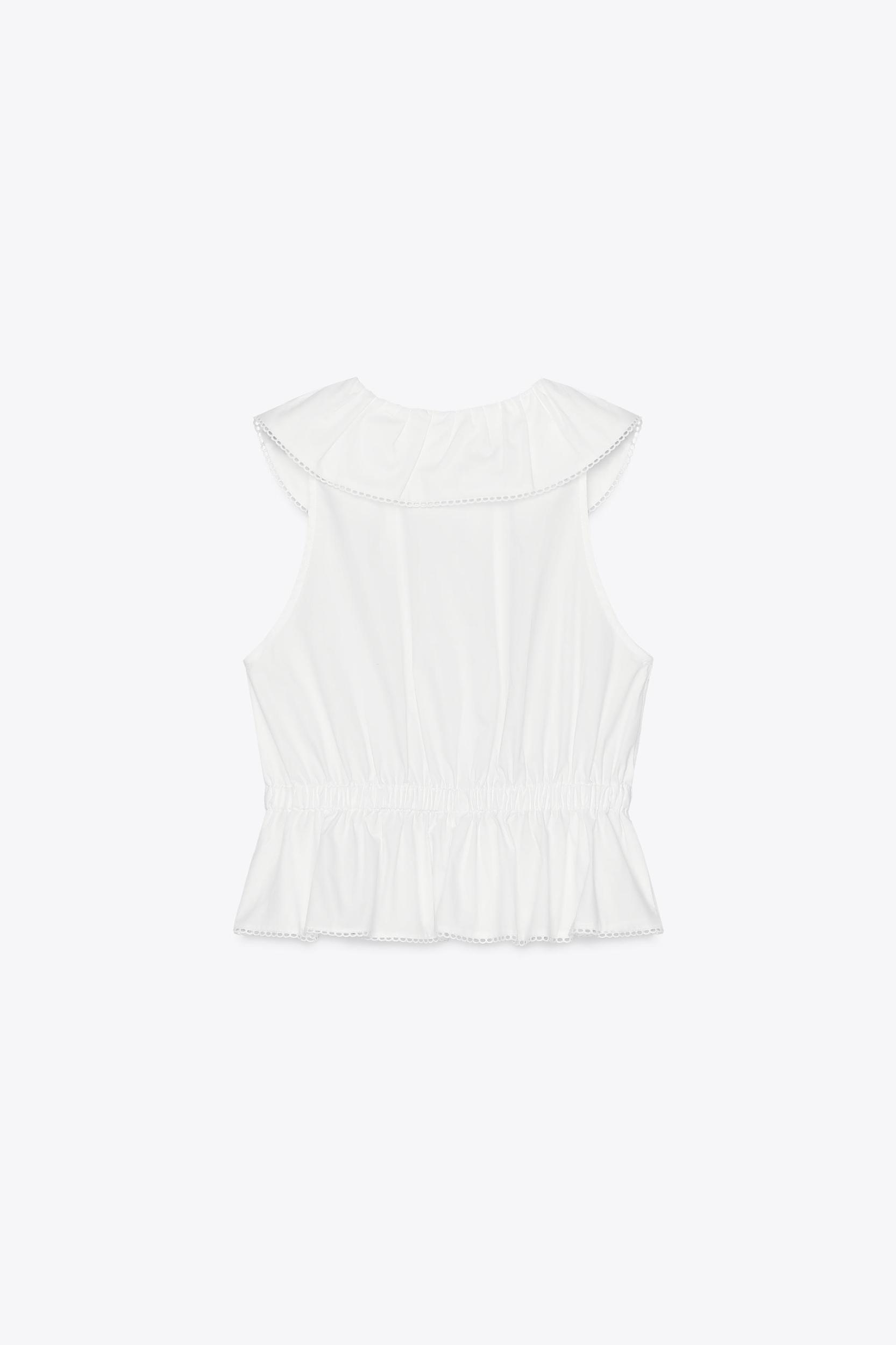 PETER PAN COLLAR POPLIN TOP Product Image