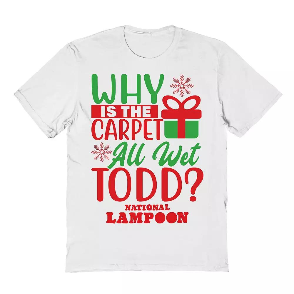 Men's Why Is the Carpet All Wet National Lampoon's Christmas Vacation Graphic Tee, Size: Small, White Product Image
