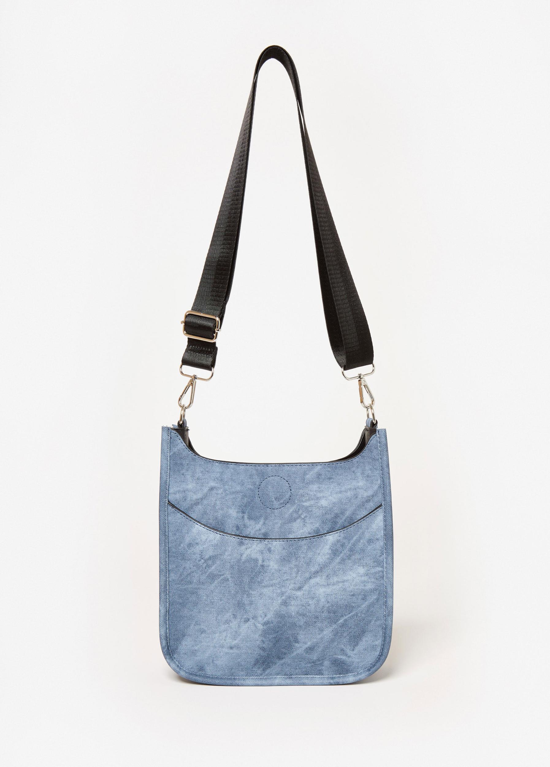 Denim Print Faux Leather Crossbody Product Image