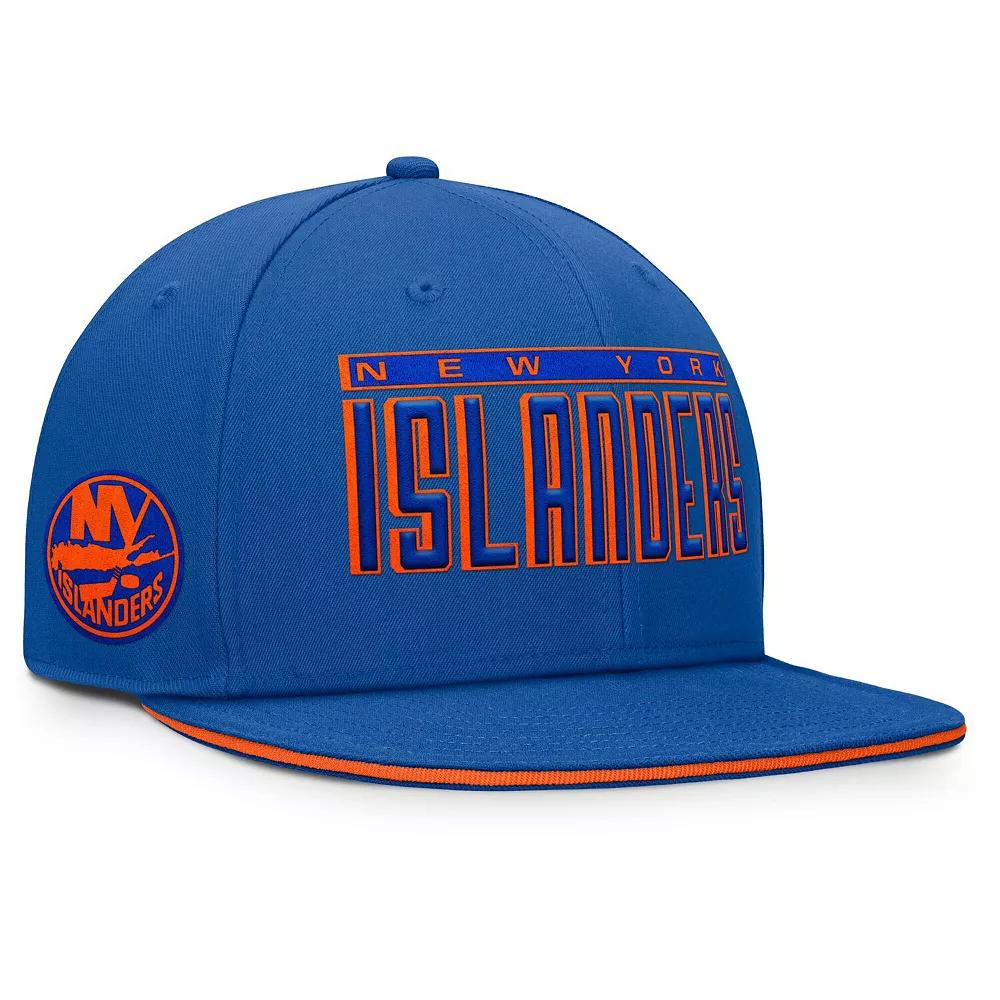 Men's Fanatics Royal New York Islanders Fundamental Gino Stack Text Snapback Hat, Isl Blue Product Image