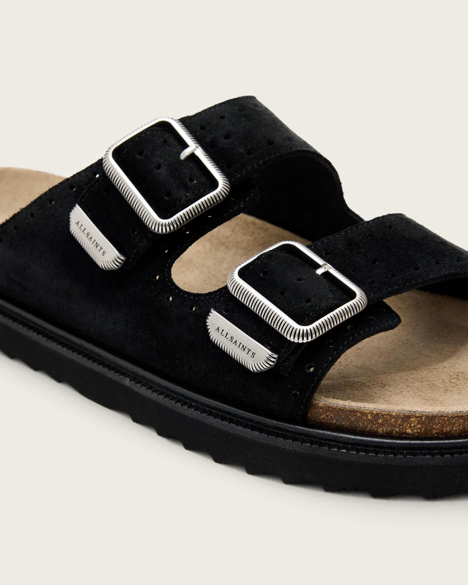 Randal Buckled Suede Sandals Product Image