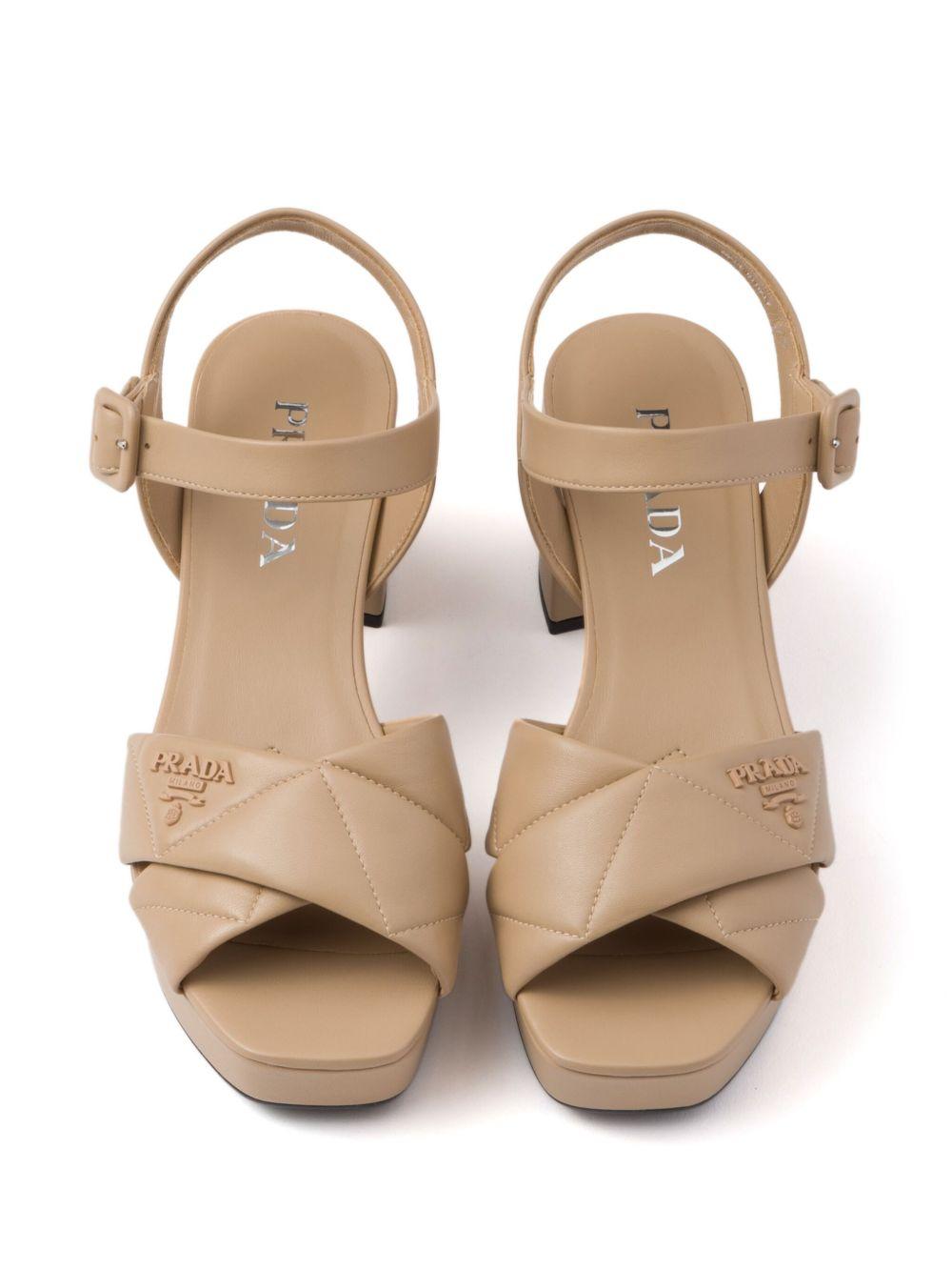 65mm quilted platform leather sandals Product Image