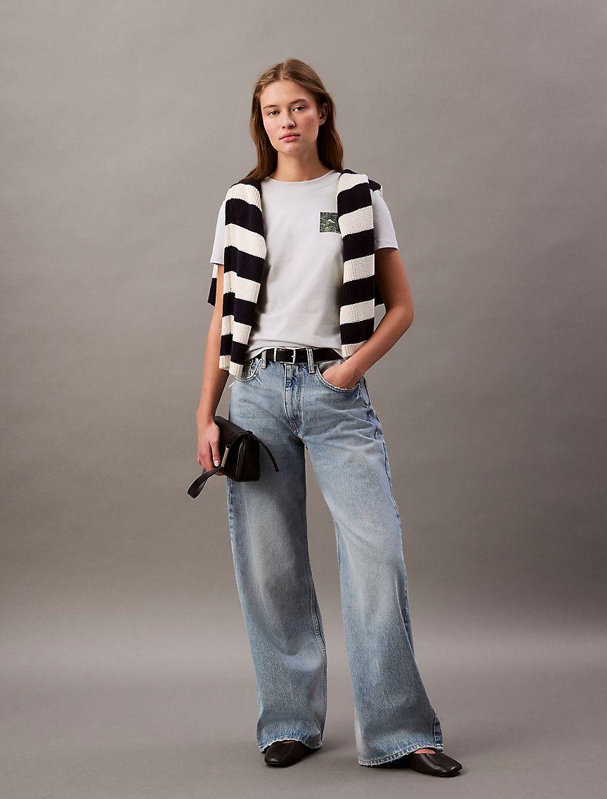 Floral Monogram Logo Graphic Slim T-Shirt Product Image