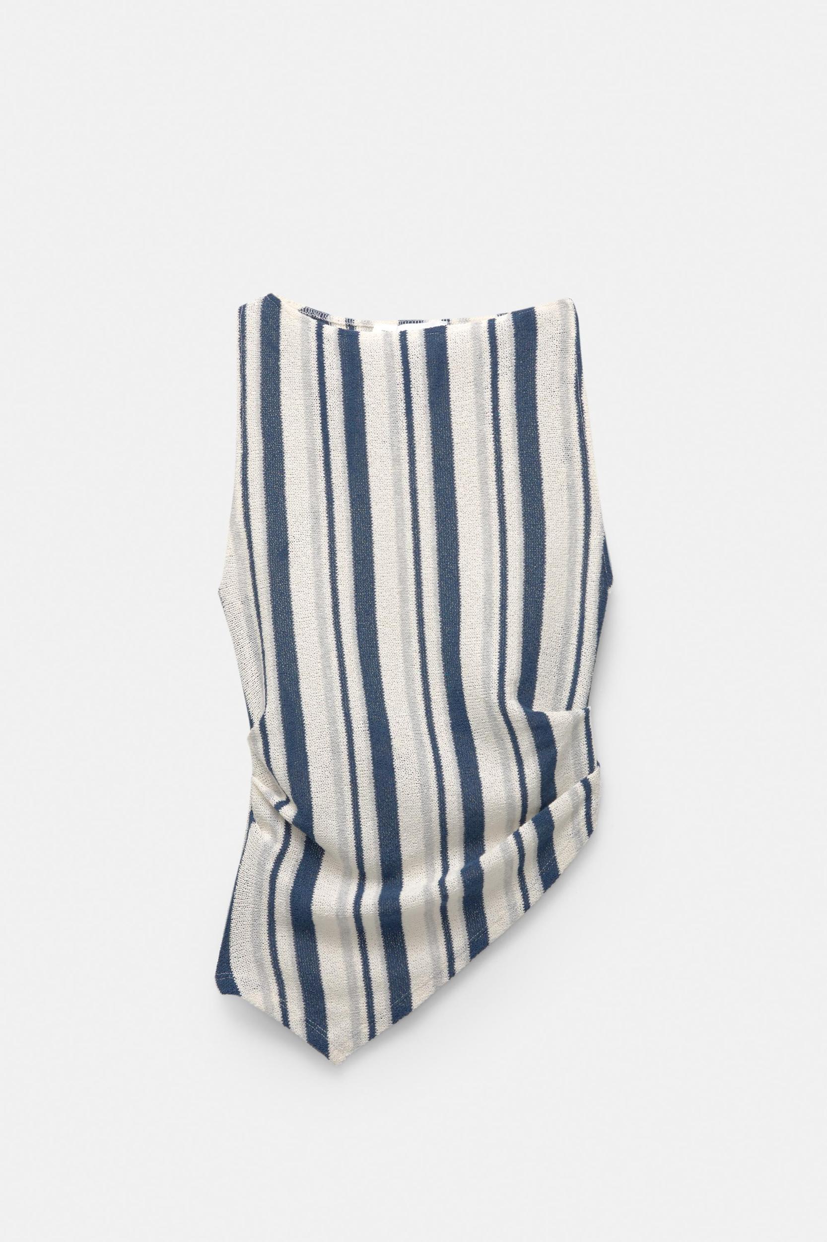 Striped rustic asymmetric top Product Image
