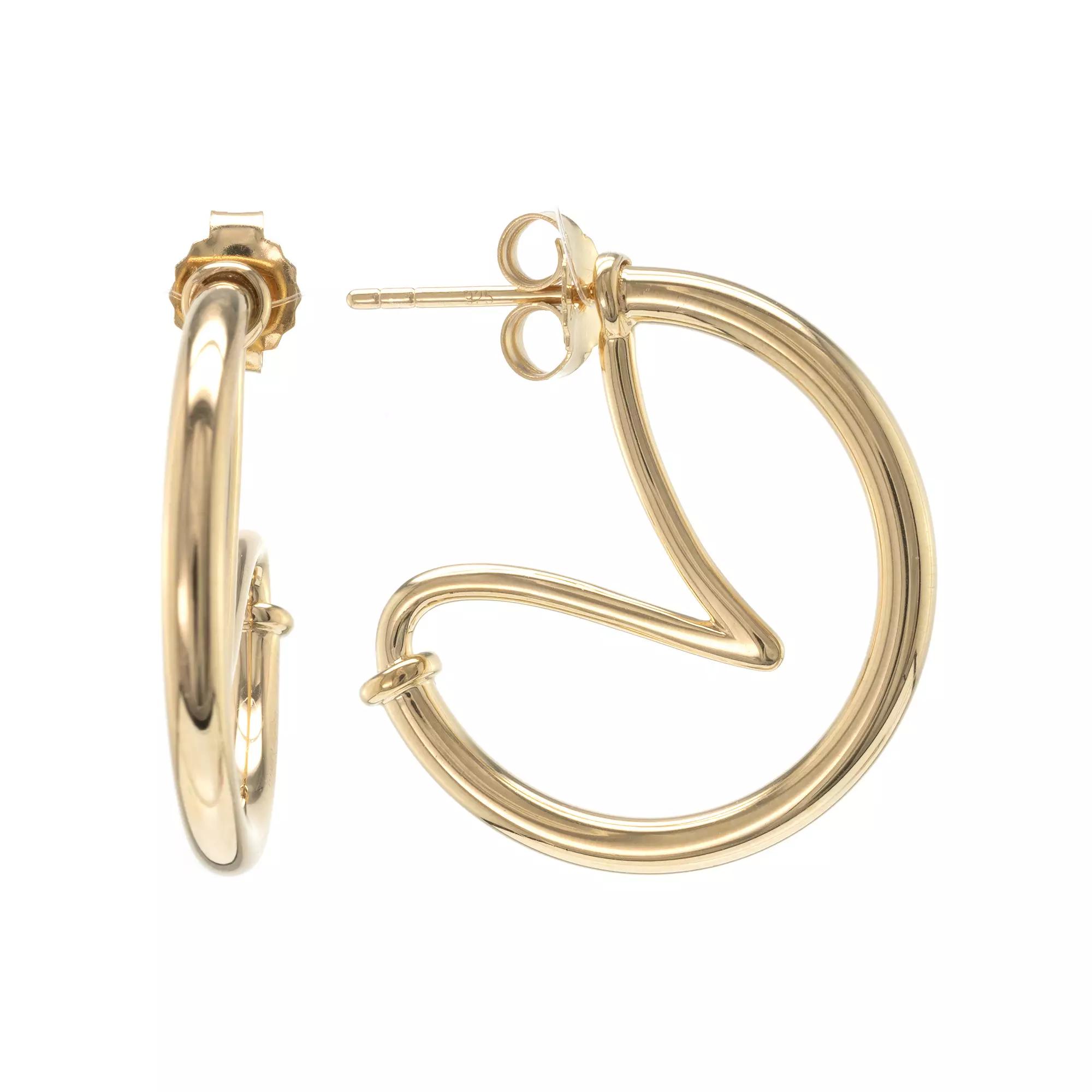 Judy Crowell Sterling Silver High Polish Funky Hoop Earrings, Women's Product Image