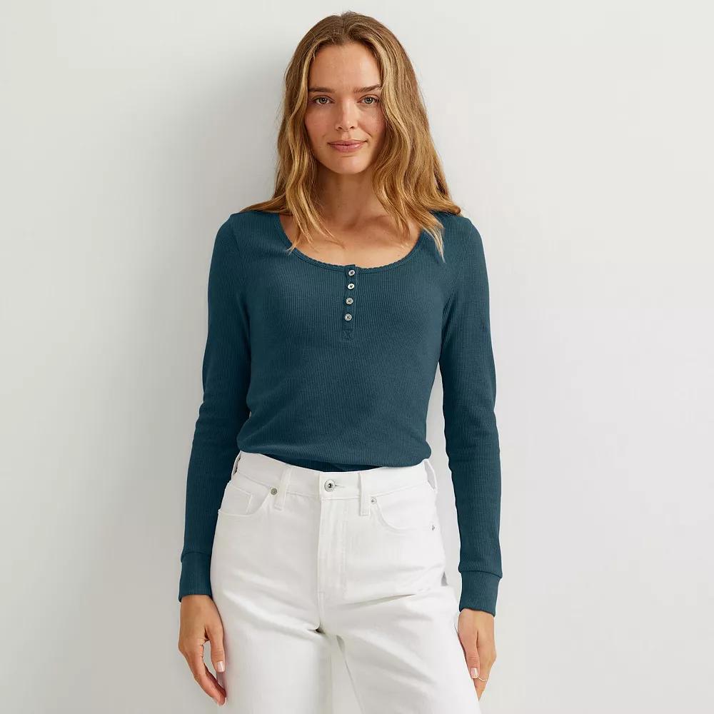 Women's Eddie Bauer Thermal Long Sleeve Henley,  Product Image