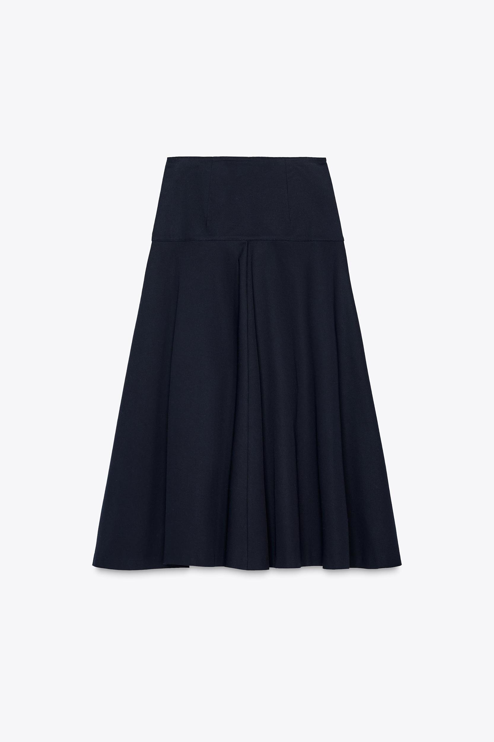 ZW COLLECTION PAPER BAG WAIST SKIRT WITH BUTTONS Product Image