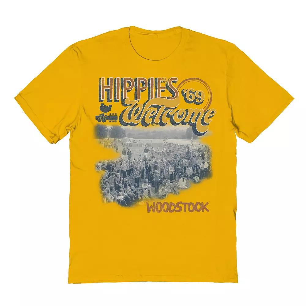 Men's Hippies Welcome Graphic Tee, Size: XXL, Gold Product Image