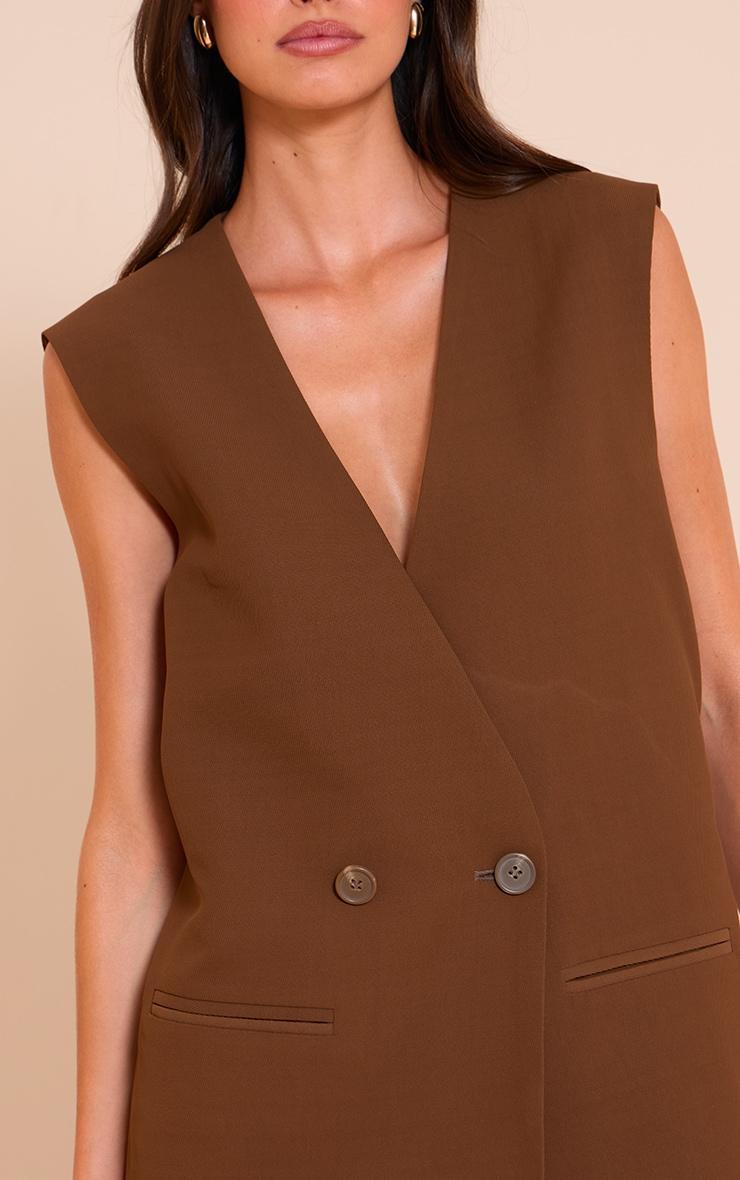 Brown Boxy Oversized Vest Product Image