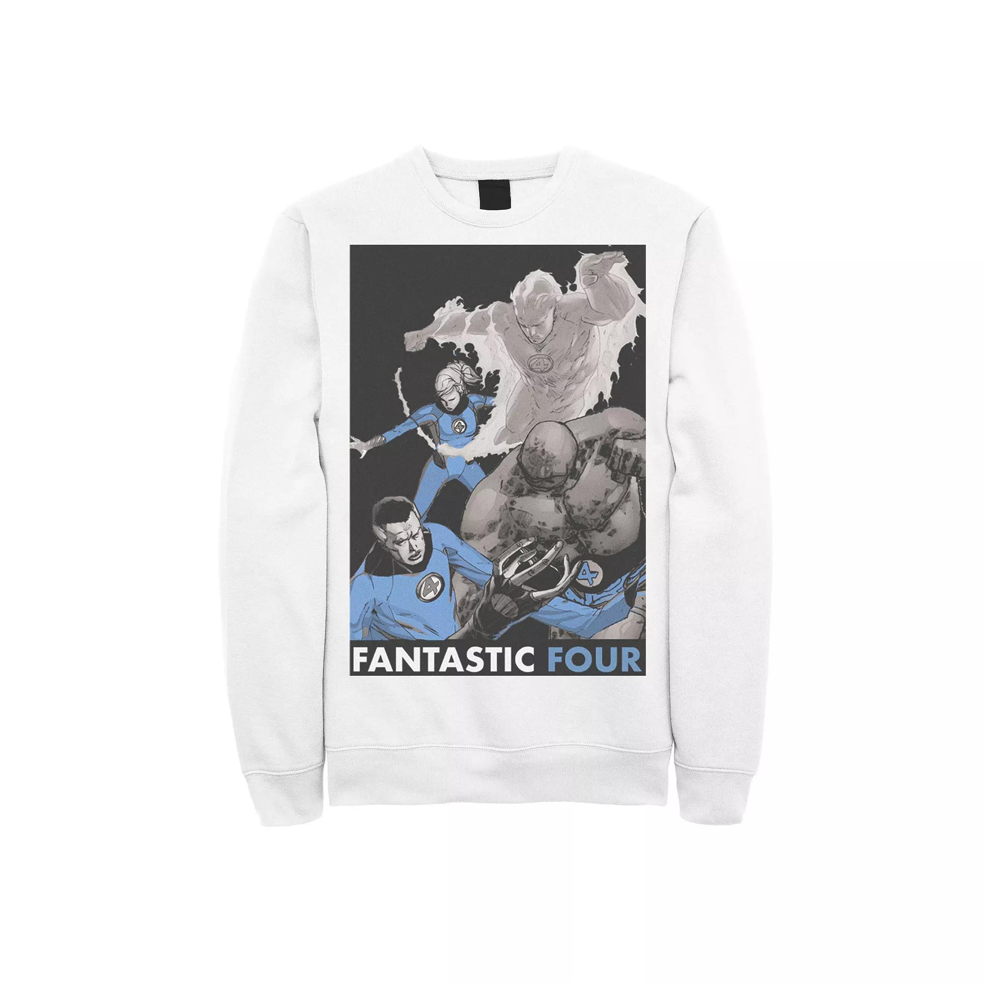 Men's Marvel Fantastic Four Group Shot Fight Mode Poster Sweatshirt,  Product Image