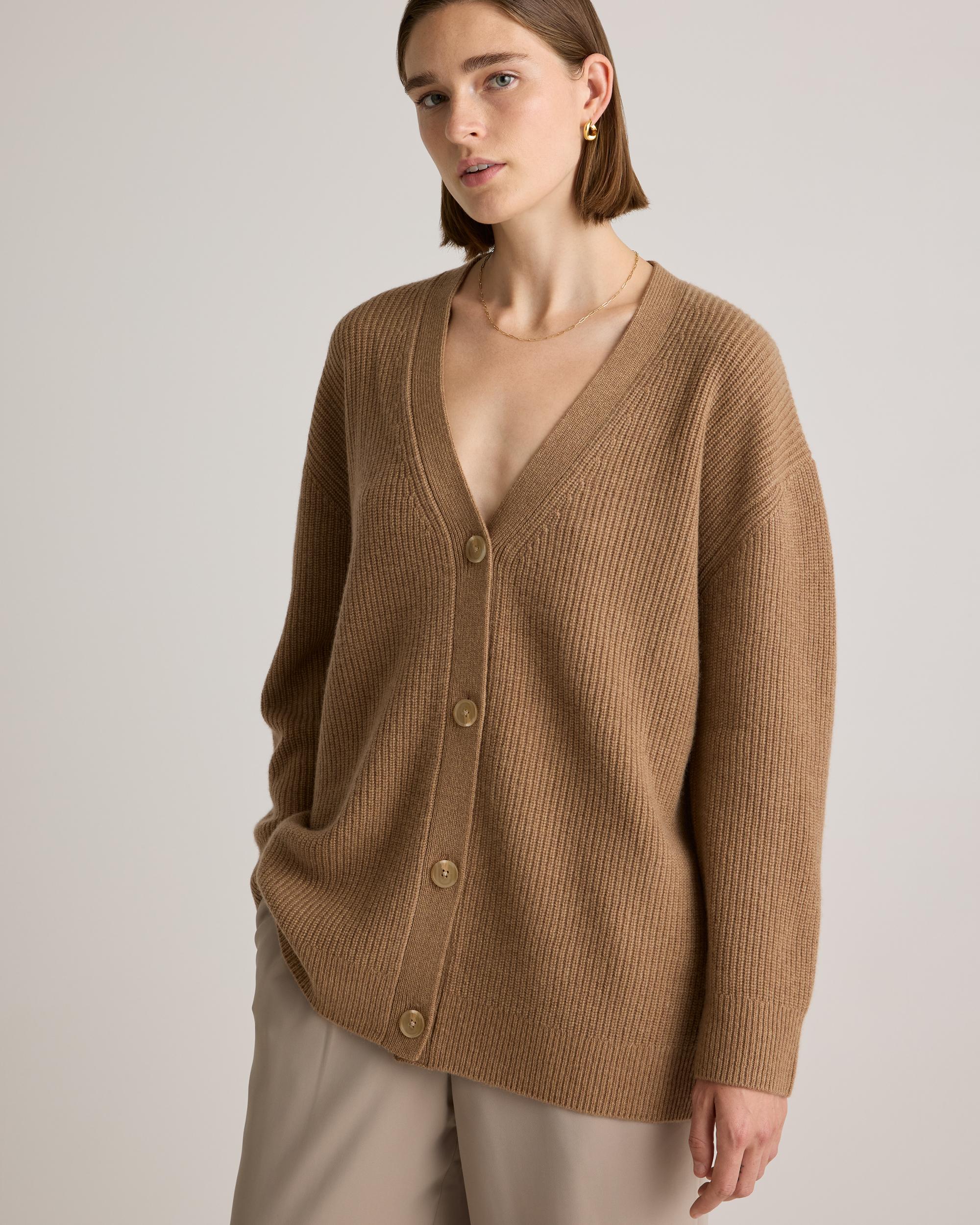 Quince | Women's Mongolian Cashmere Oversized Boyfriend Cardigan Sweater Size XL Product Image