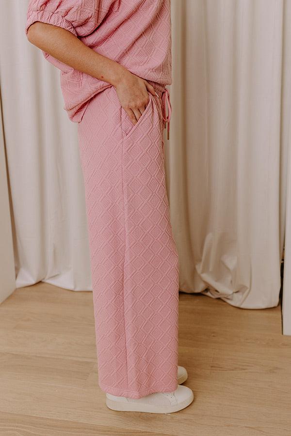 First Class Flight High Waist Knit Pants in Pink Product Image