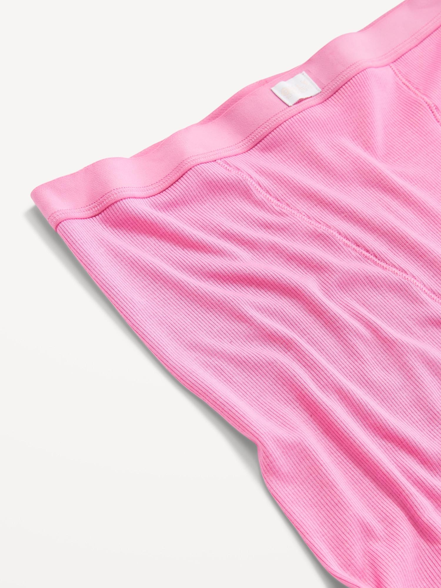 High-Waisted Ribbed Boyshort Briefs -- 3-inch inseam Product Image