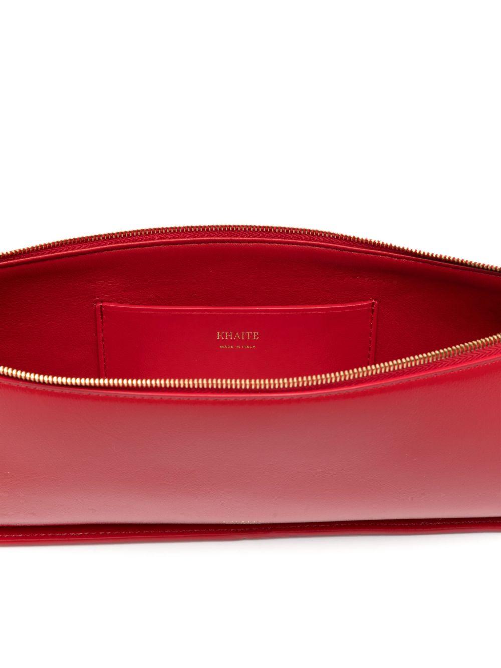 KHAITE Lori Crackle Patent Leather Shoulder Bag In Red Product Image