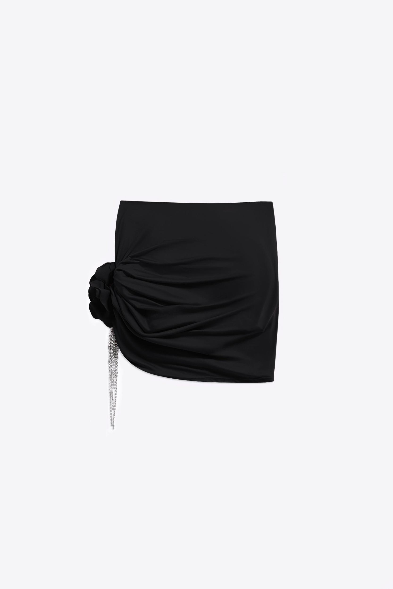 Crystal Flower Draped Mini Skirt Product Image
