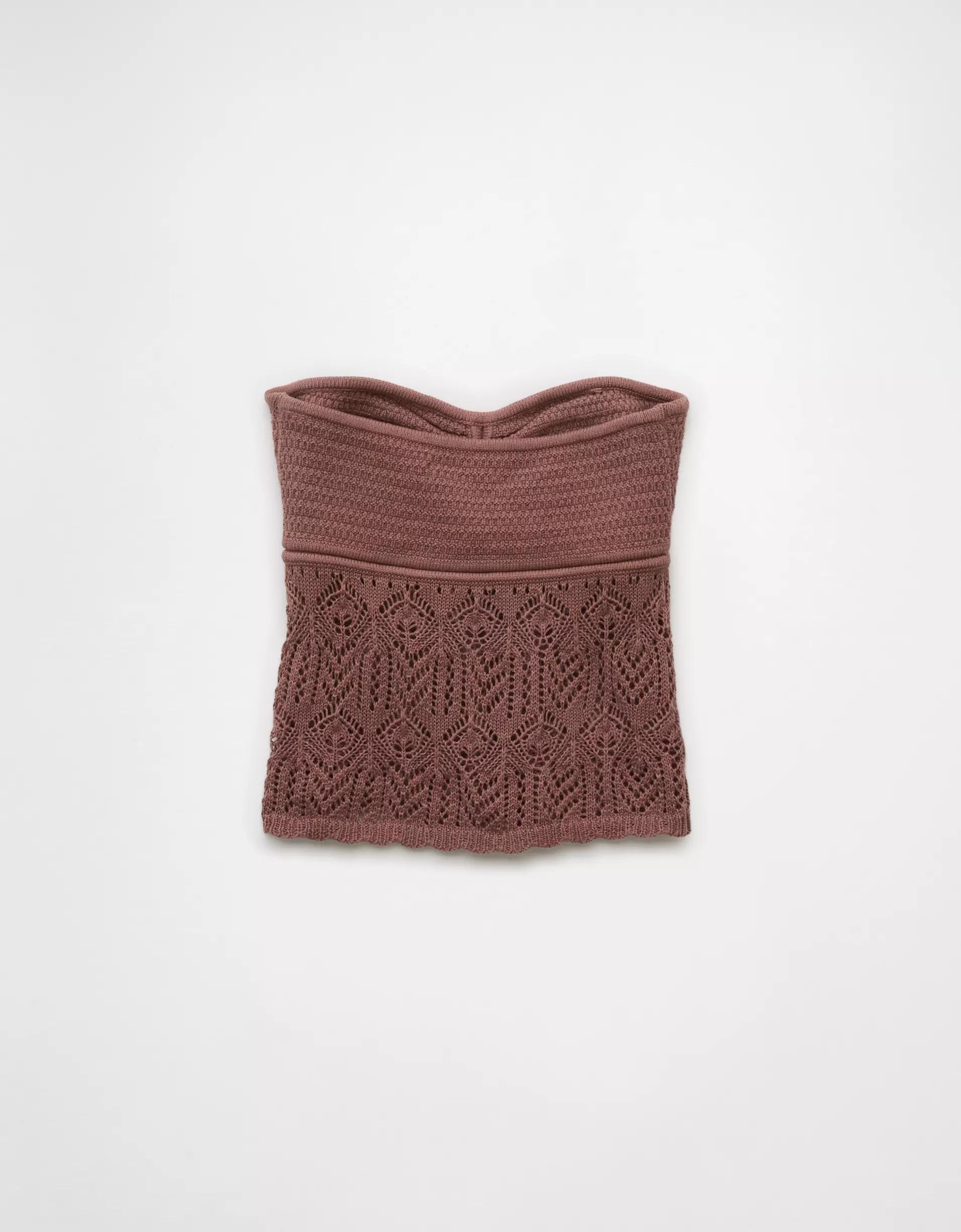 AE Cropped Crochet Tube Top Product Image