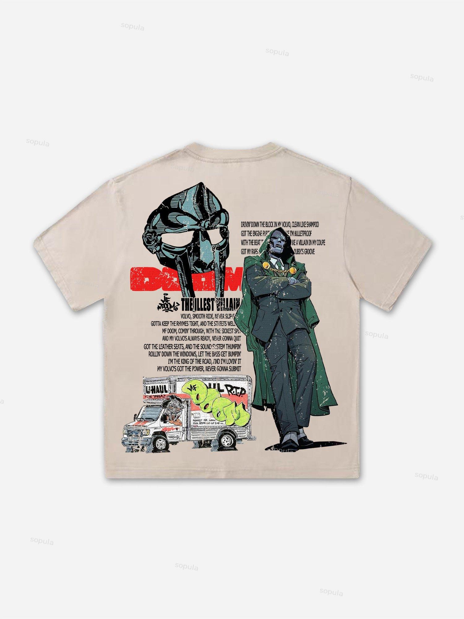 Sopula Vintage The Illest Villain Mf Doom Graphic Print Acid Washed T-Shirt Product Image