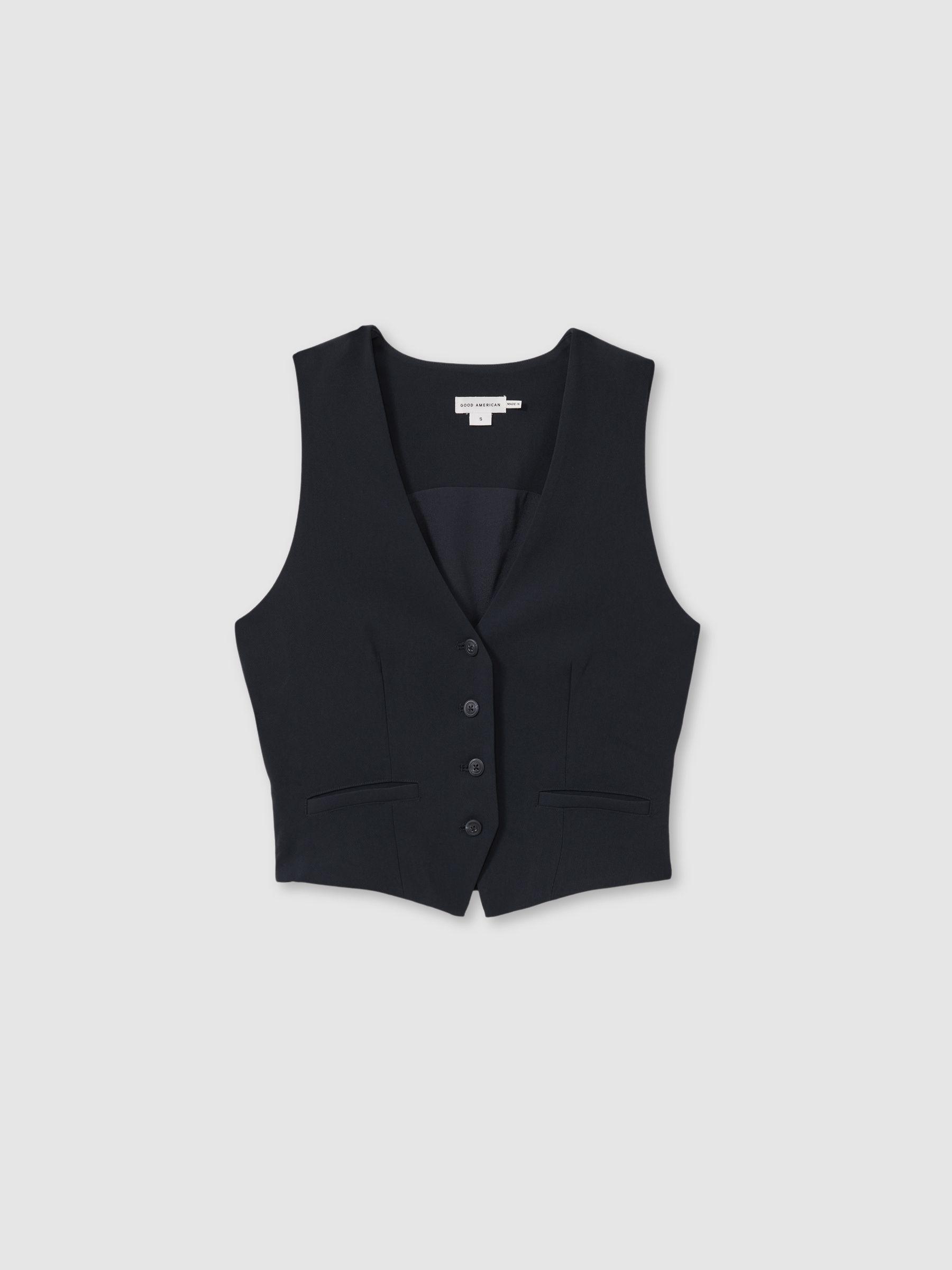 Good American Single Breasted Waistcoat in Navy Product Image