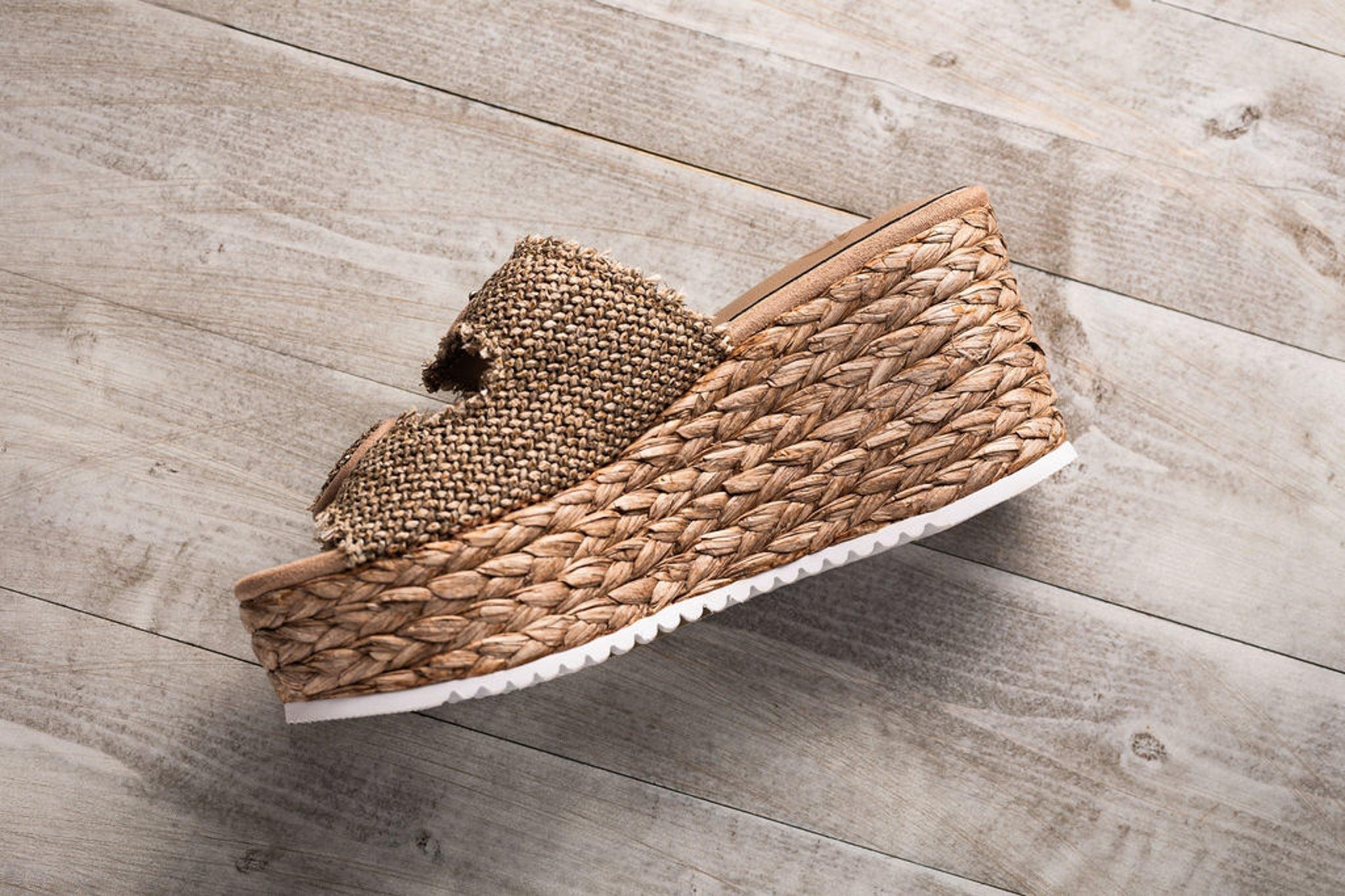 Eriwen Buckle Wedge in Taupe (Online Exclusive) Product Image