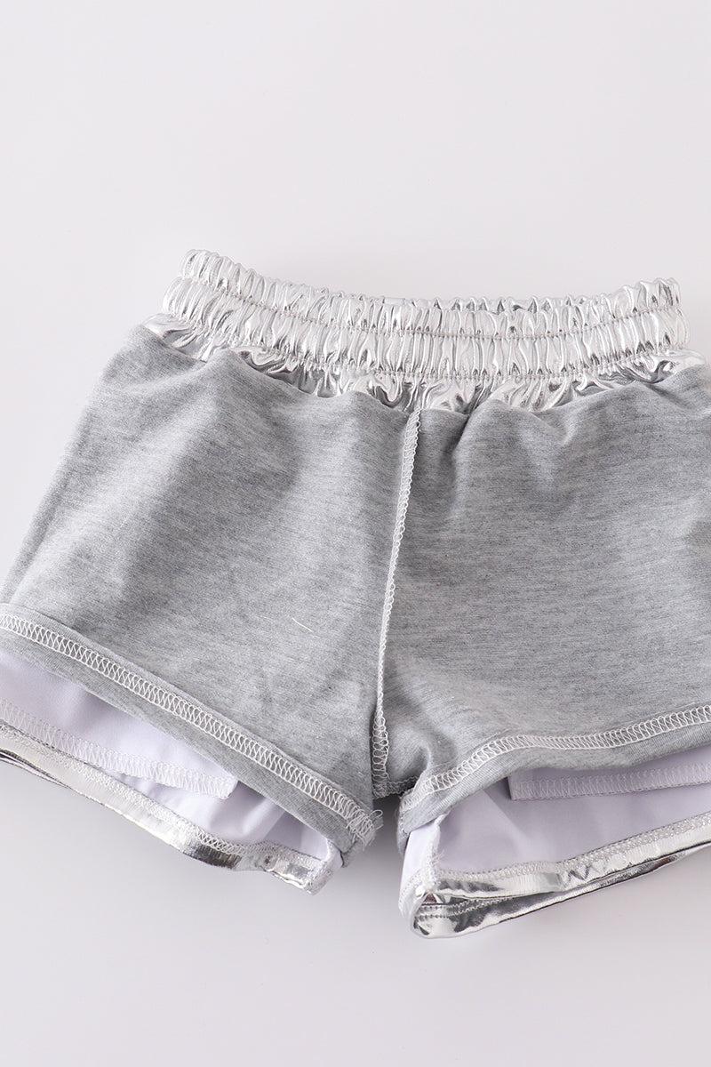 Silver laser shorts Product Image