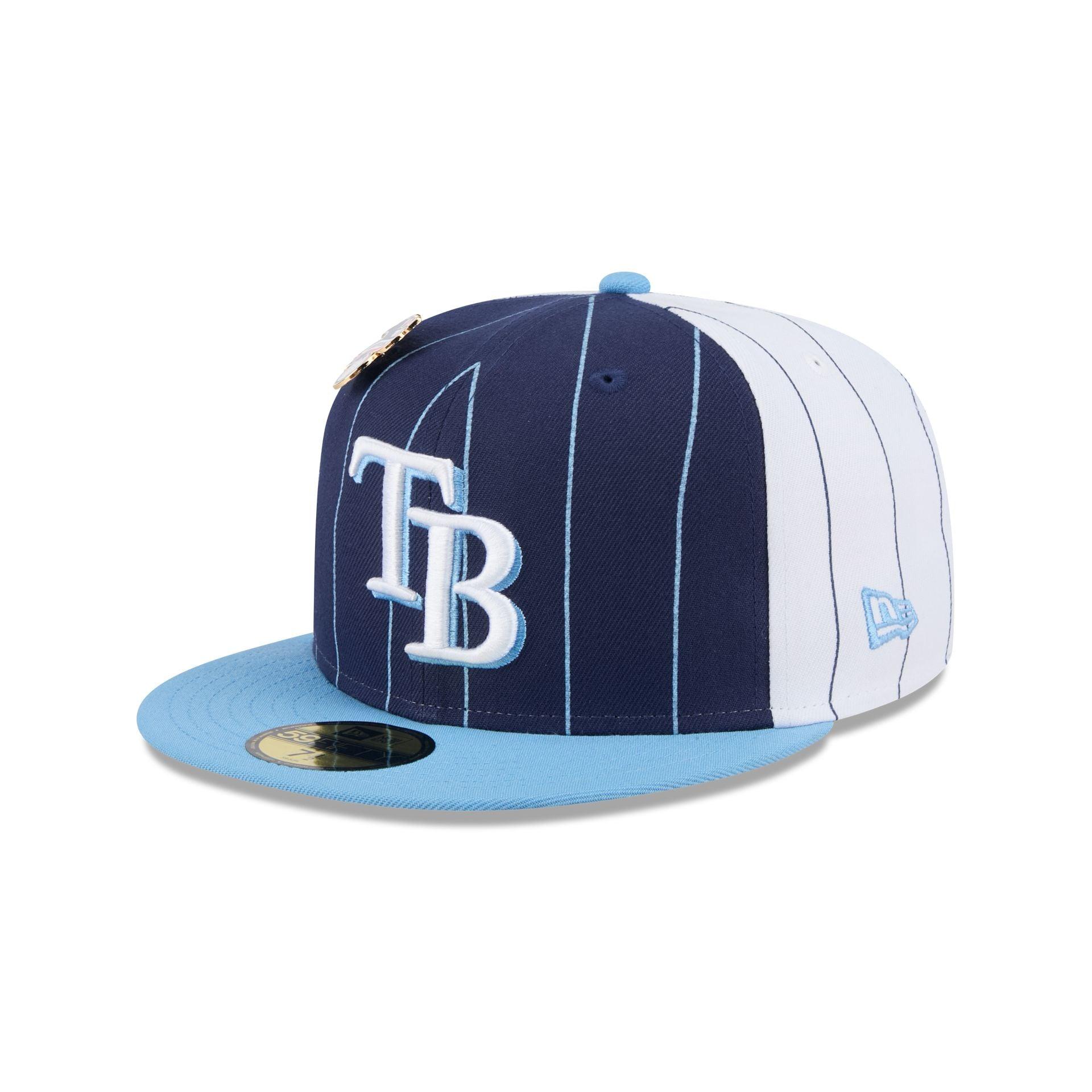 Tampa Bay Rays Pinstripe League Pin 59FIFTY Fitted Hat Male Product Image