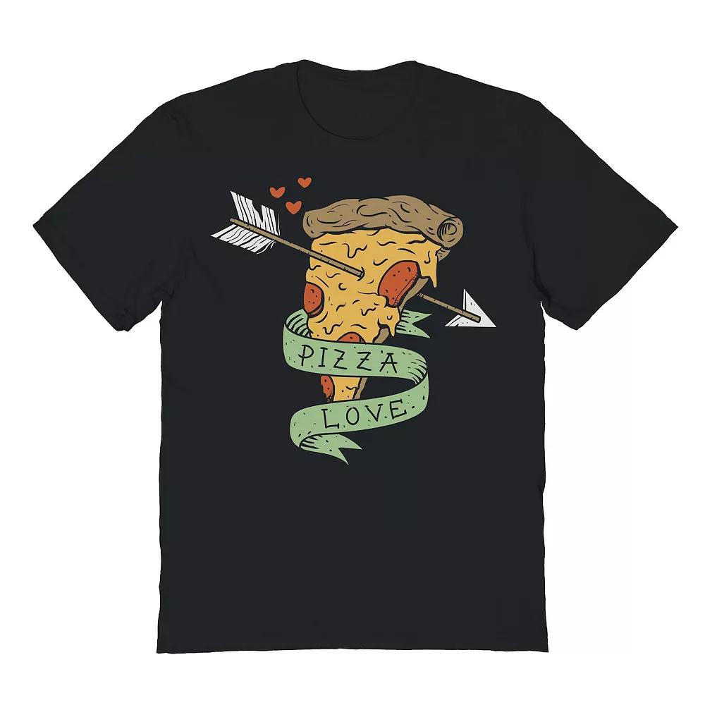 Men's Pizza Love Valentine's Graphic Tee, Size: Large, Black Product Image