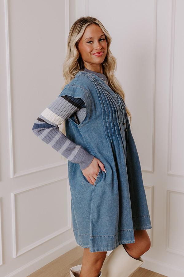 Small Town Cafe Chambray Mini Dress Product Image