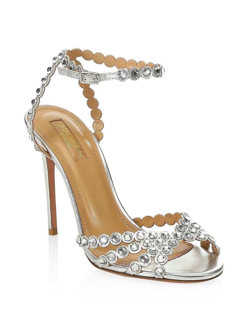 Womens Tequila Crystal-Embellished Metallic Leather Sandals Product Image