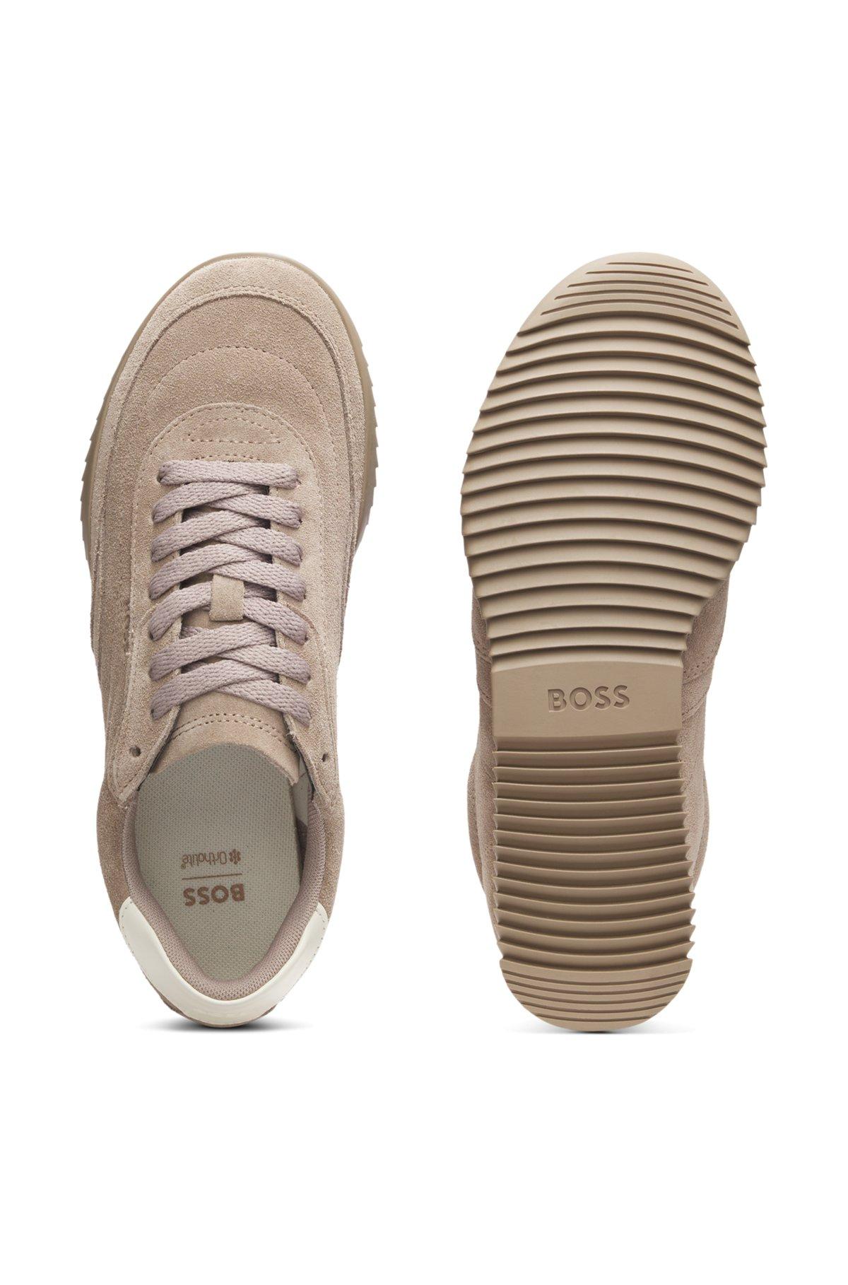 Suede trainers with leather backtab Product Image