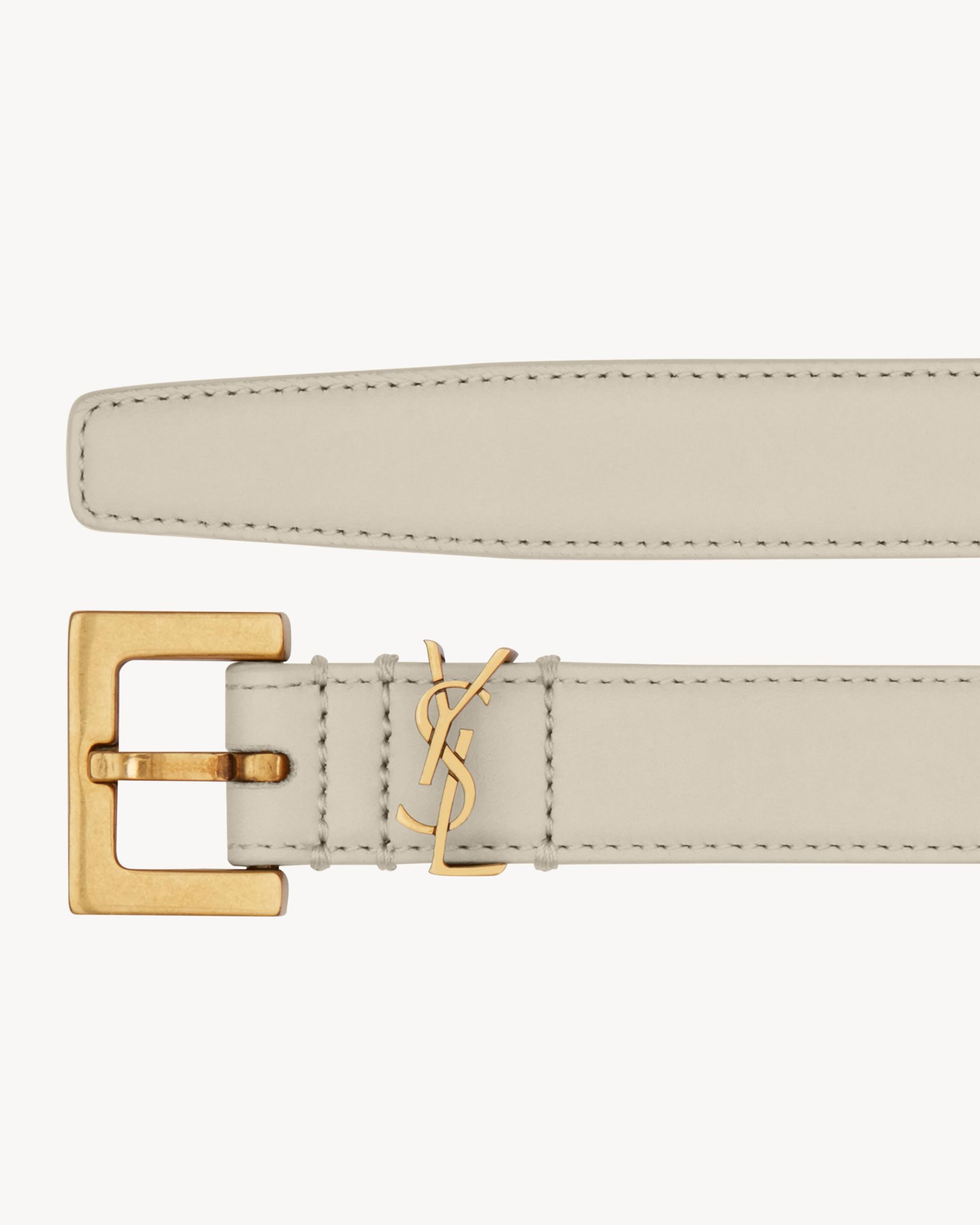 CASSANDRE THIN BELT WITH SQUARE BUCKLE IN BOX SAINT LAURENT LEATHER Product Image