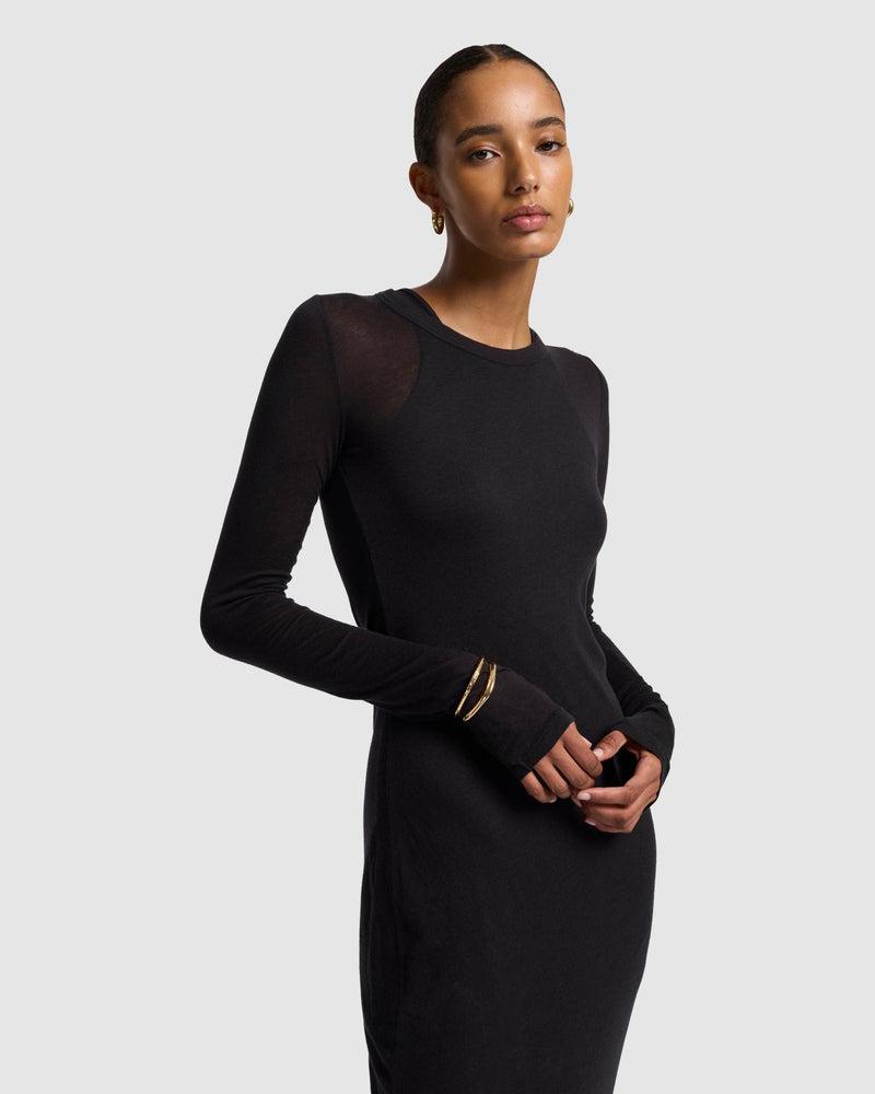 Sheer Long Sleeve Maxi Dress Product Image