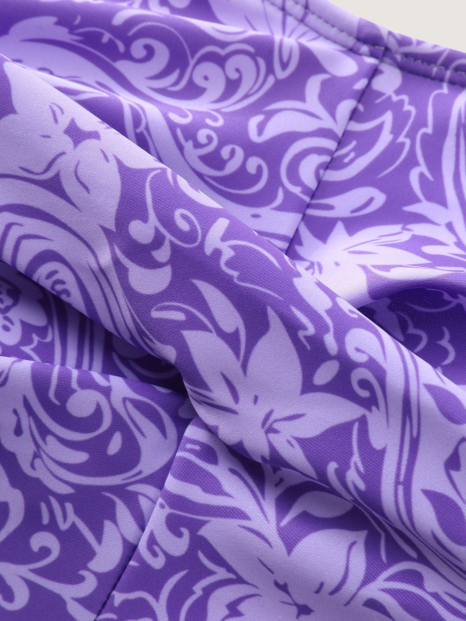 Paisley Print Twist Front Swim Dress Female Product Image