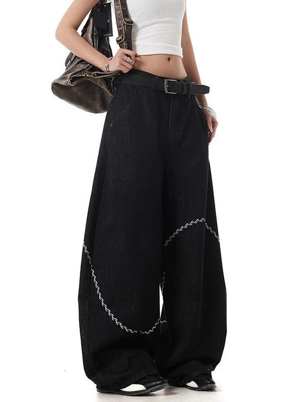 Embroidery Design Sense Boyfriend Jeans Product Image