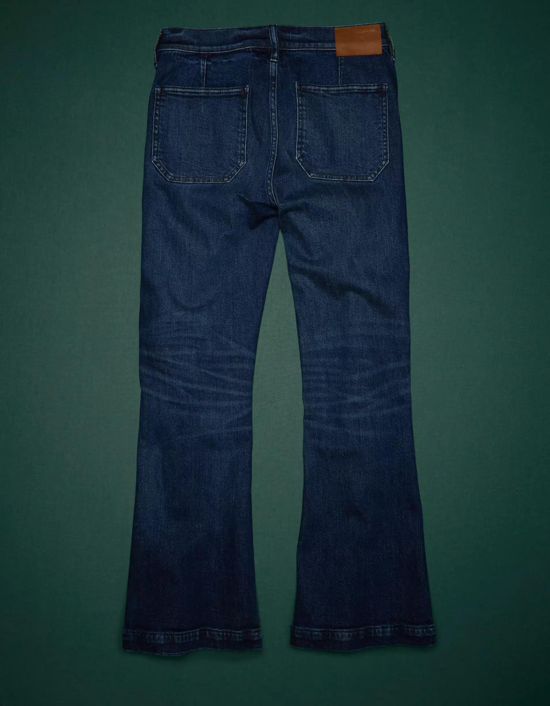 AE77 Premium High-Waisted Crop Flare Jean Product Image